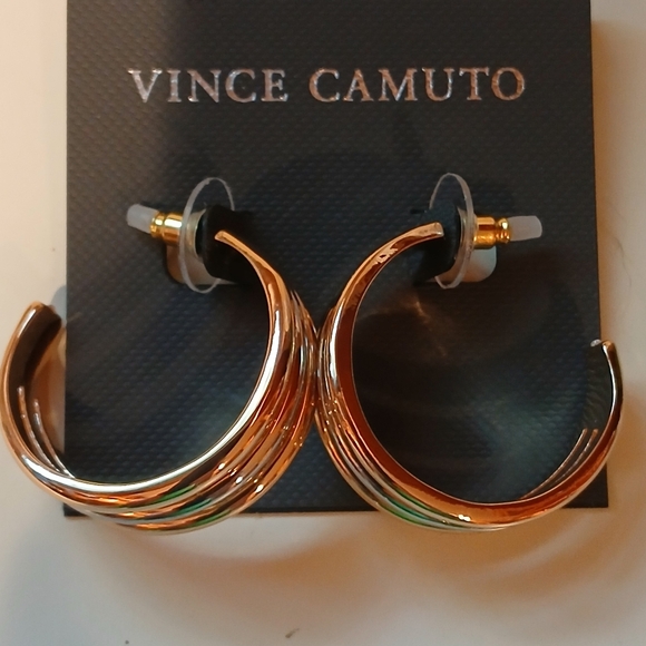 πVince Camuto Two Tone Hoop Earringsπ - Picture 1 of 10